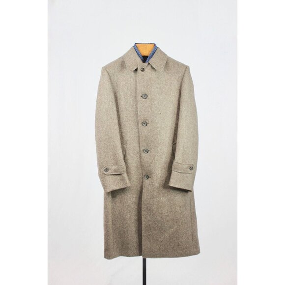 Samuelsohn Other - Vintage Men's SAMUELSOHN Taupe Brown 100% Wool Overcoat Coat Jacket, Size 38R